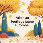 arbre feuillage jaune automne jardin illustration