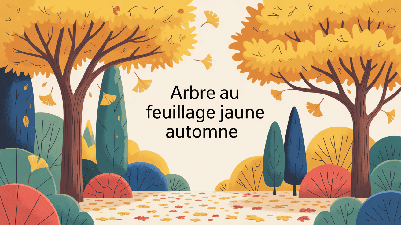arbre feuillage jaune automne jardin illustration