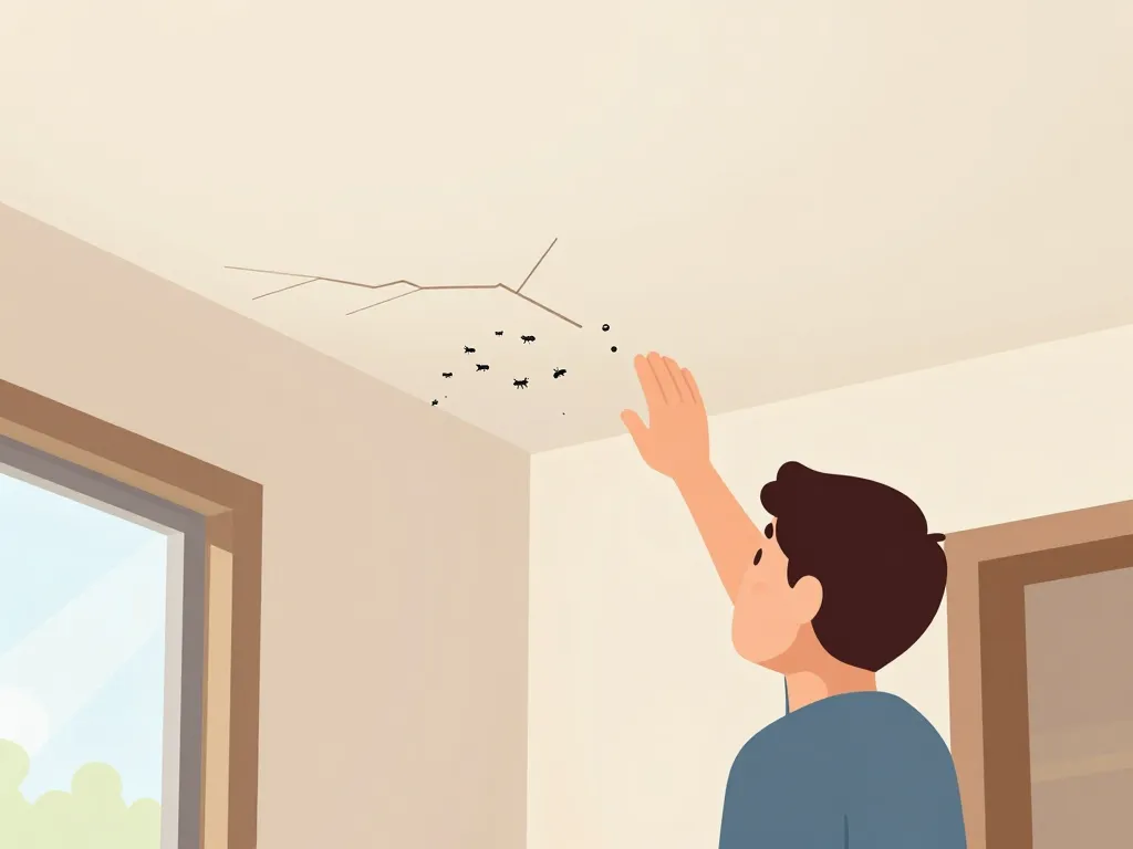 Asticot au plafond identifier origine