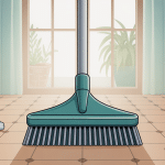 balai en silicone dans intérieur propre avec poils d'animaux