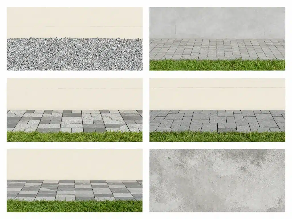 comparatif visuel types bordure de propreté maison différents matériaux