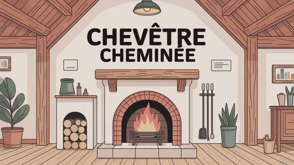 illustration chevetre cheminée encadrement conduit bois massif
