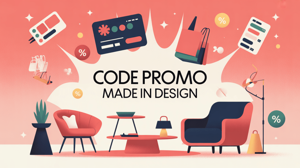 illustration code promo made in design panier et mobilier