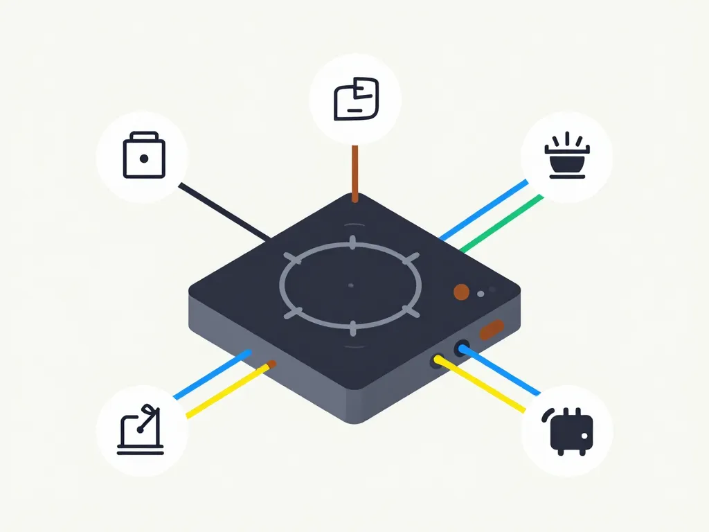 schéma concept branchement plaque induction 4 fils