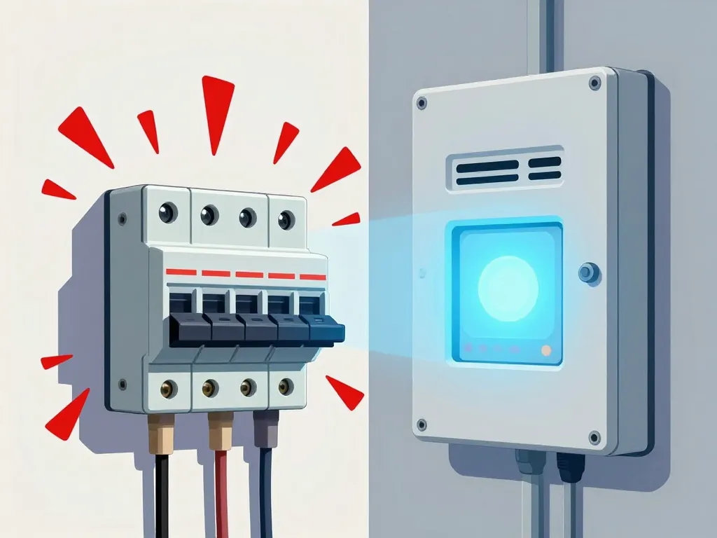 Symbolique dangers ancien tableau électrique avec fusible