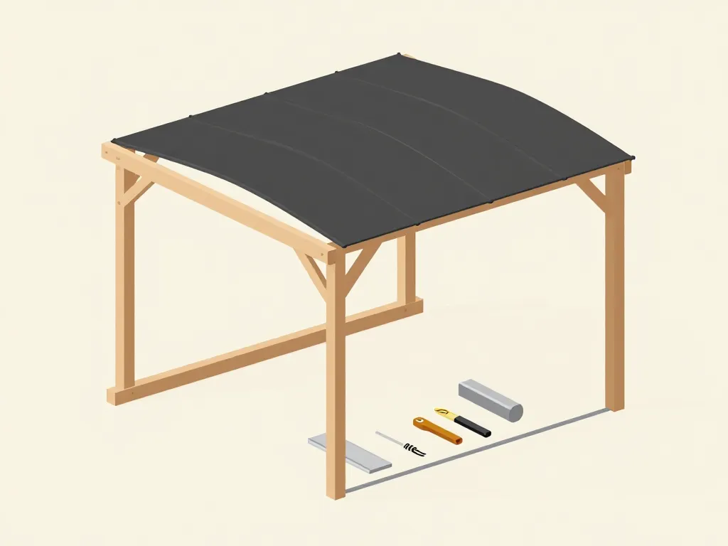 schéma construire un abri moto pas cher pas à pas