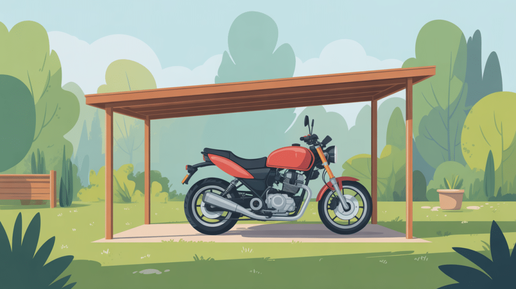illustration construire un abri moto pas cher moderne