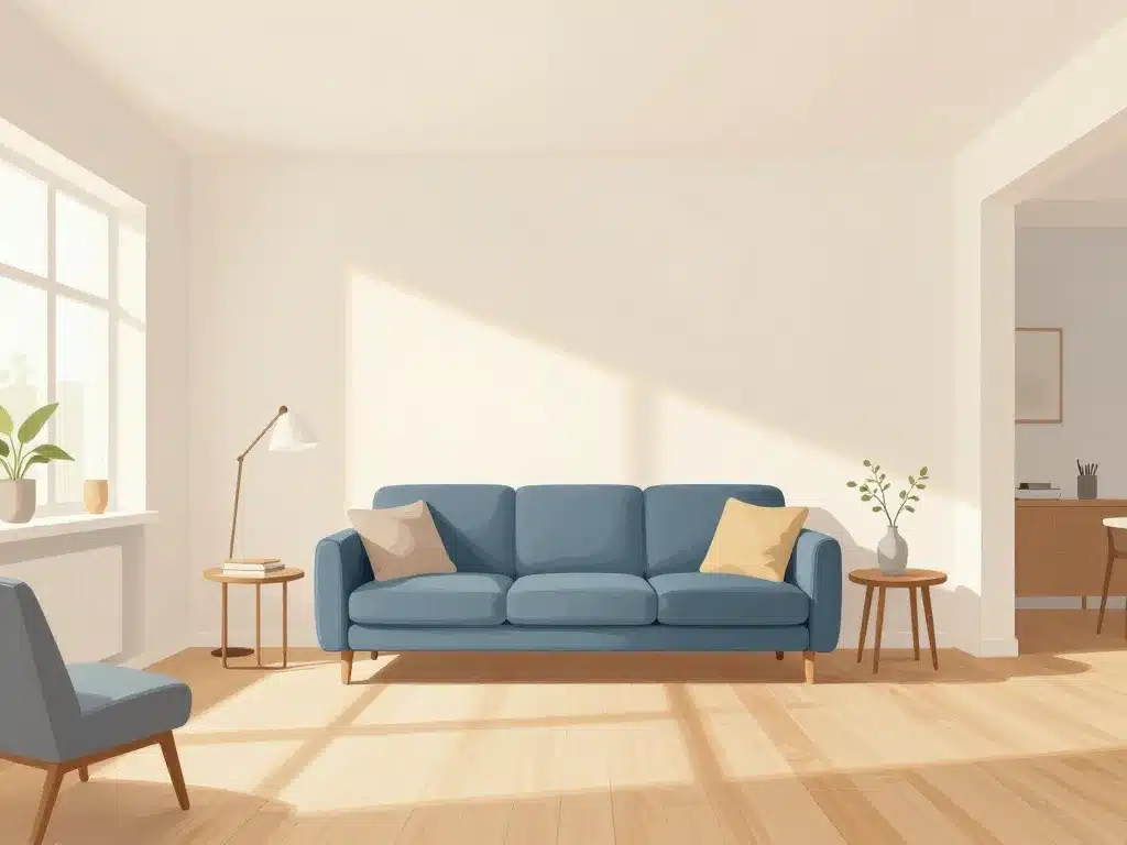 base harmonieuse deco salon canape bleu moderne