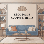 deco salon canape bleu ambiance harmonieuse moderne
