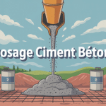 Illustration vectorielle dosage ciment beton pour dalles, fondations, terrasses