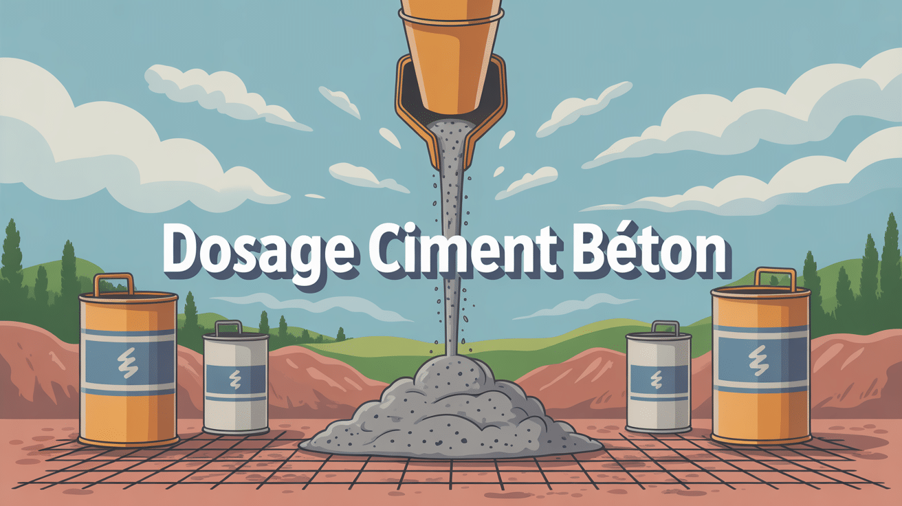 Illustration vectorielle dosage ciment beton pour dalles, fondations, terrasses