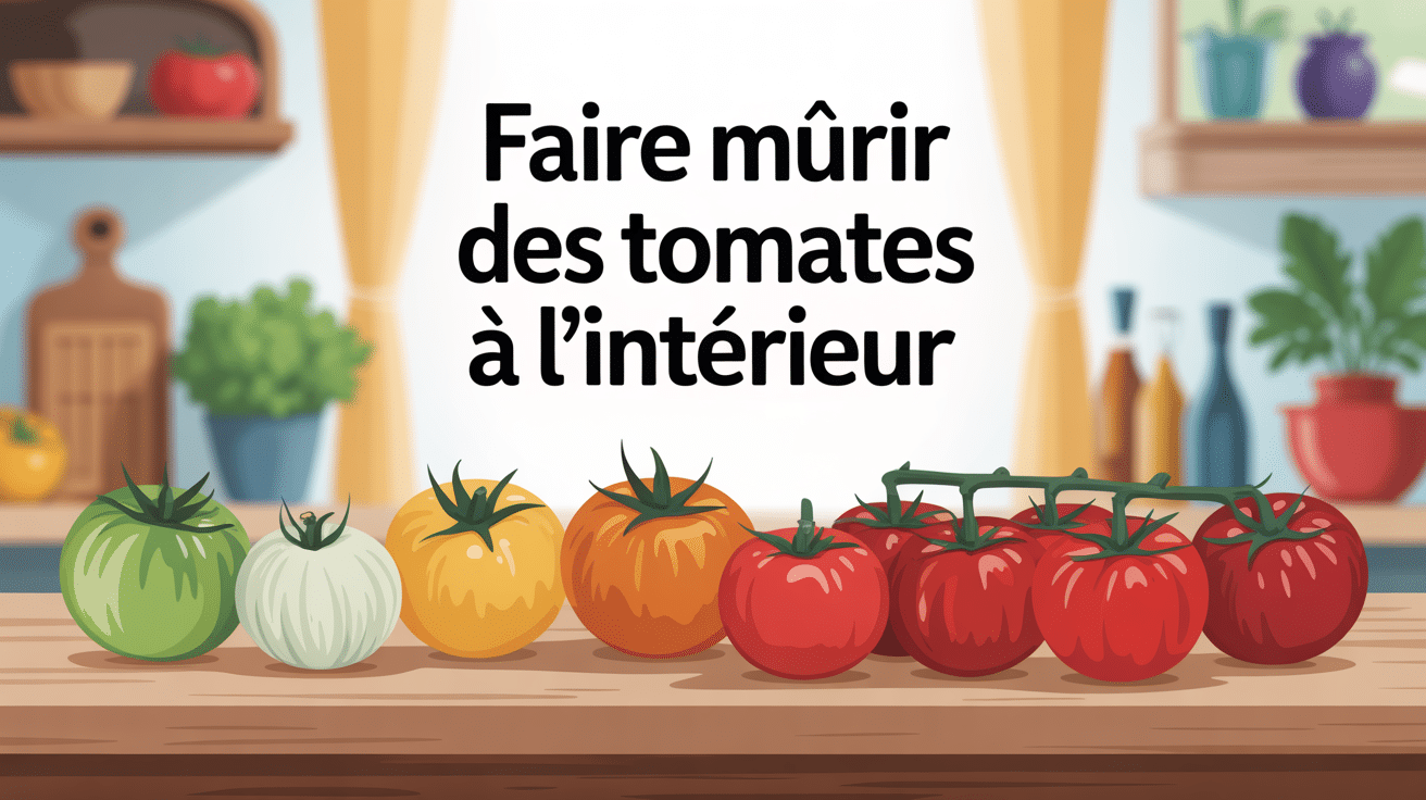illustration de faire murir des tomates à l'intérieur en cuisine
