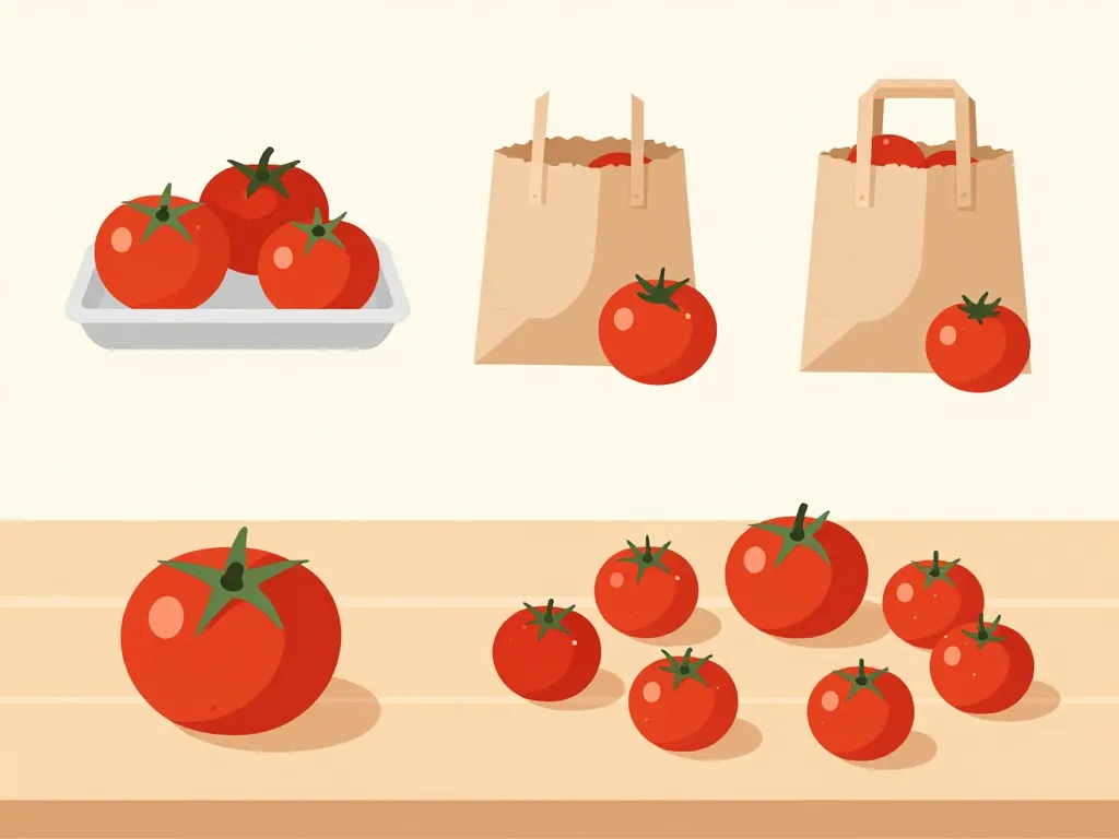schéma méthodes faire murir des tomates à l'intérieur