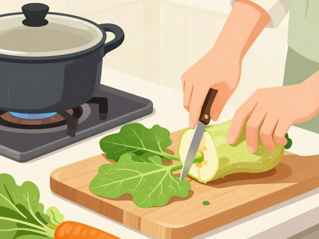 préparation culinaire feuille de butternut