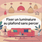 fixer luminaire plafond sans percer illustration vectorielle