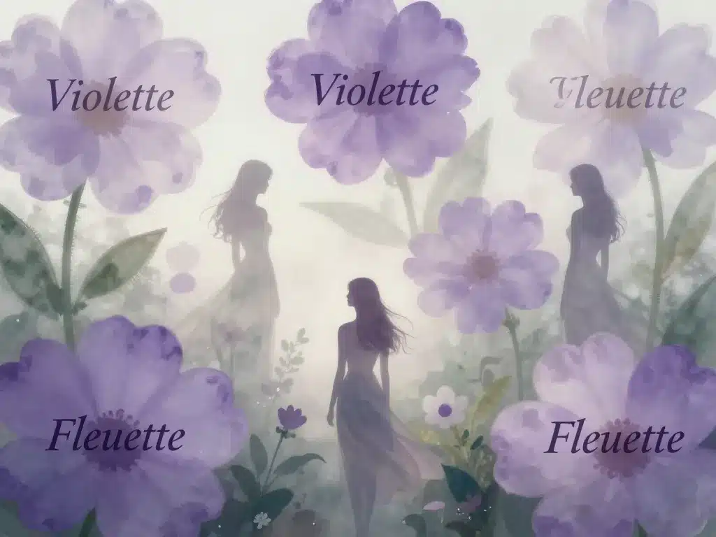 prénoms fleuris en ette en illustration créative