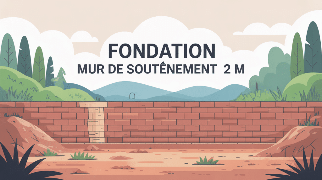 fondation mur soutenement 2m illustration construction stable