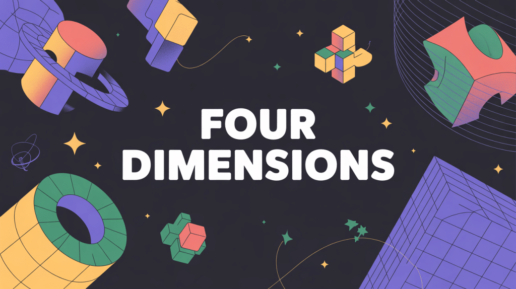 illustration four dimensions espace abstrait tesseract formes mathématiques