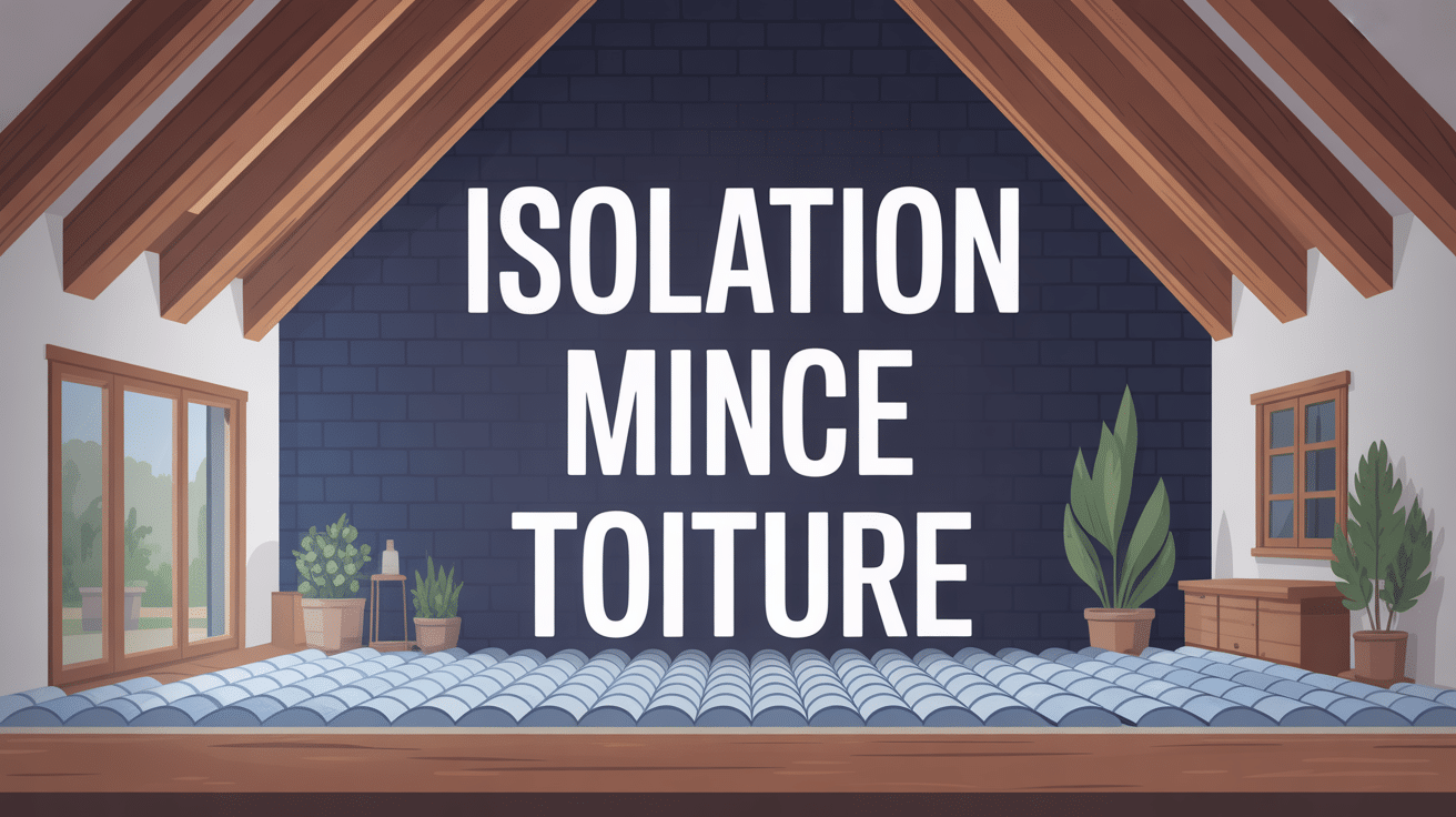 Illustration coupe de toiture maison isolation mince toiture