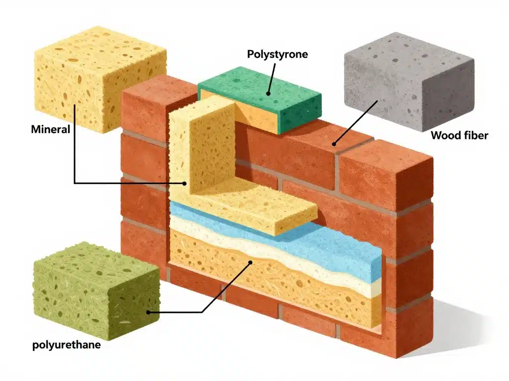 matériaux pour isoler un mur en parpaing schéma