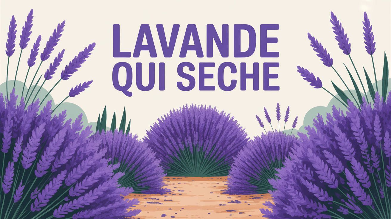 Illustration maladie lavande qui sèche au jardin méditerranéen
