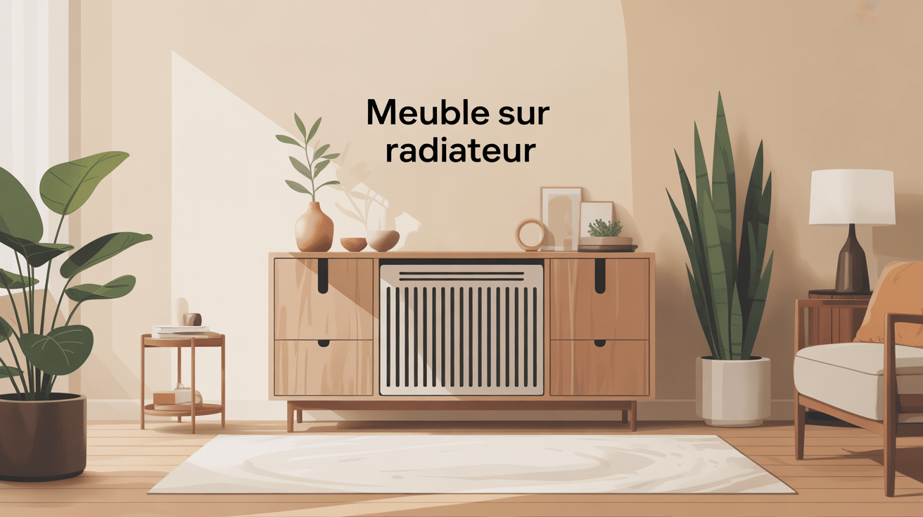 meuble sur radiateur design sécurisé en salon moderne