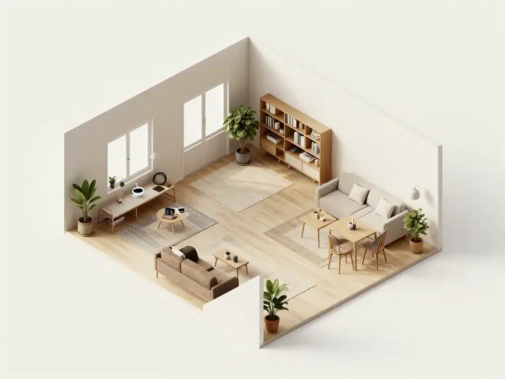 zones ouvertes petit loft organisation