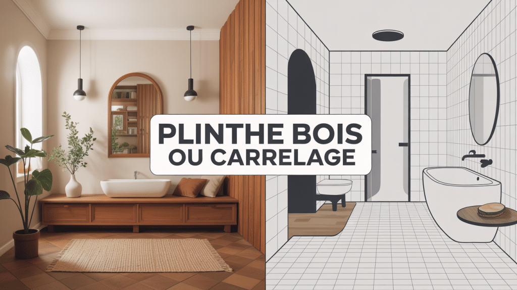 illustration moderne plinthe bois ou carrelage