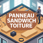 illustration pose panneau sandwich toiture sur charpente