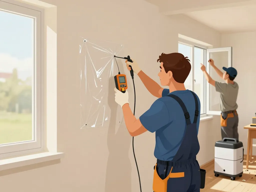 Préparation support enduit par temps humide test humidité