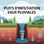 illustration puits d'infiltration eaux pluviales chez particulier