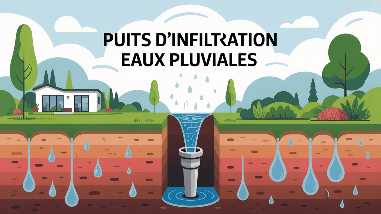 illustration puits d'infiltration eaux pluviales chez particulier