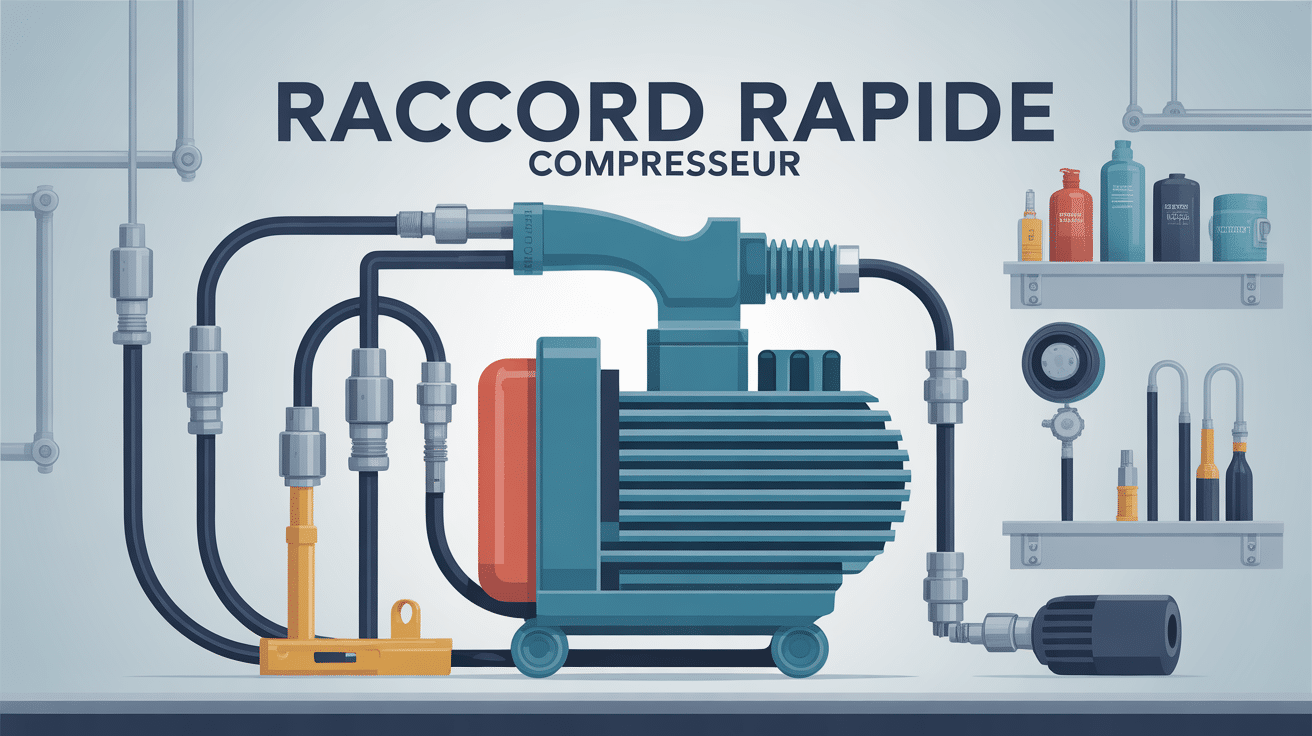 illustration raccord rapide compresseur et outils pneumatiques
