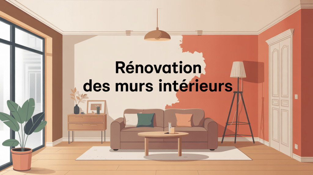 Rénovation des murs intérieurs, pièce en transformation
