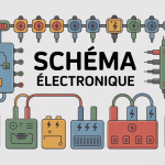 illustration schema electronique moderne et claire