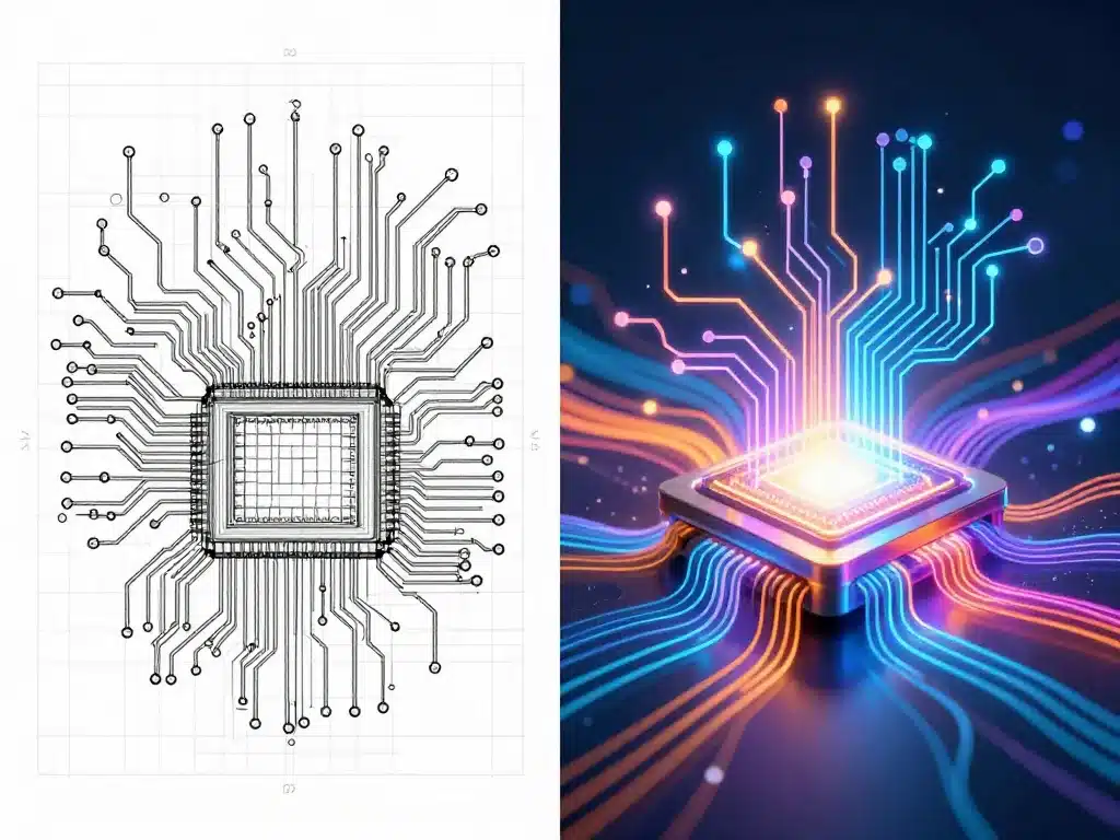 schema electronique vers circuit reel