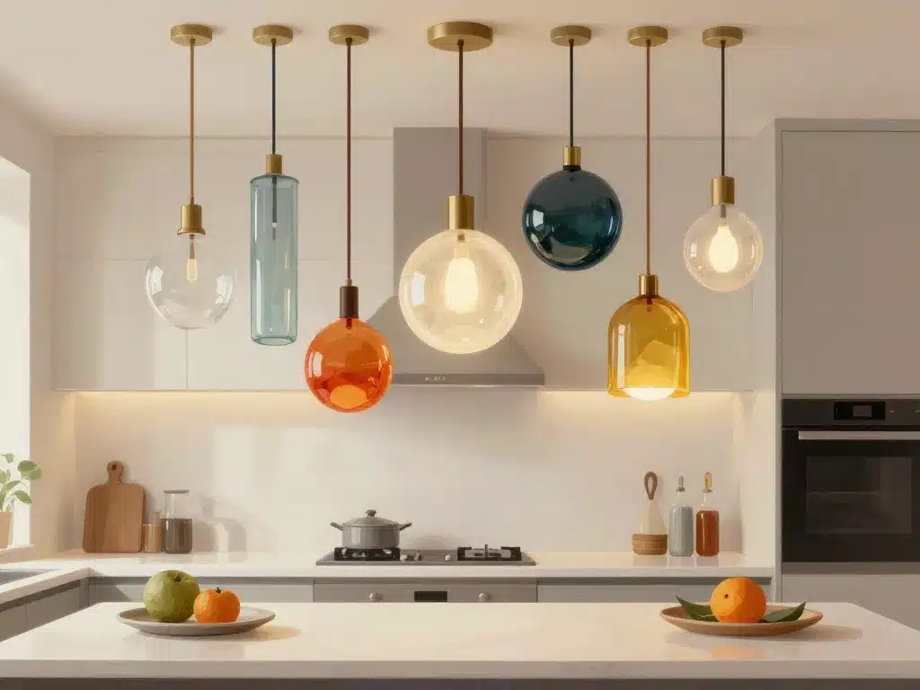 suspension cuisine originale matériaux couleurs variété