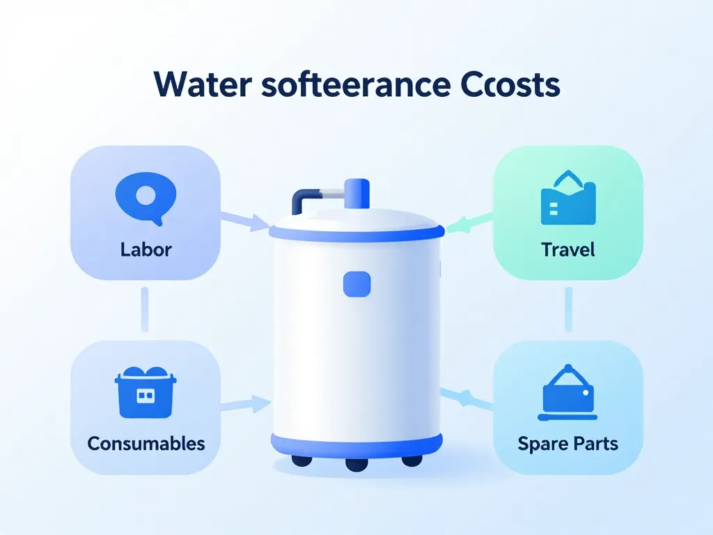 Schéma décomposition coûts tarif entretien adoucisseur d'eau