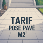 illustration tarif pose pavé m2 allée terrasse cour