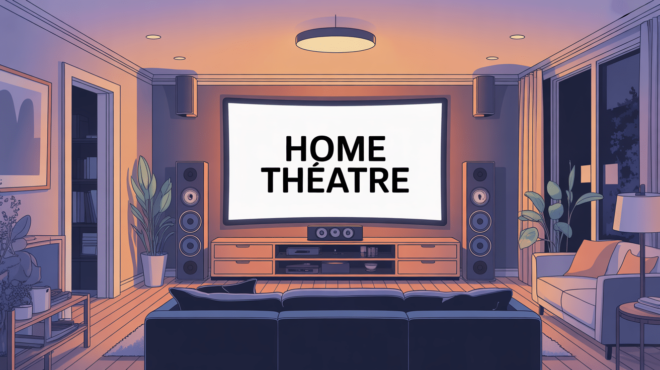 illustration tv and home theatre salon moderne