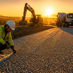 acces chantier voie gravier compacté