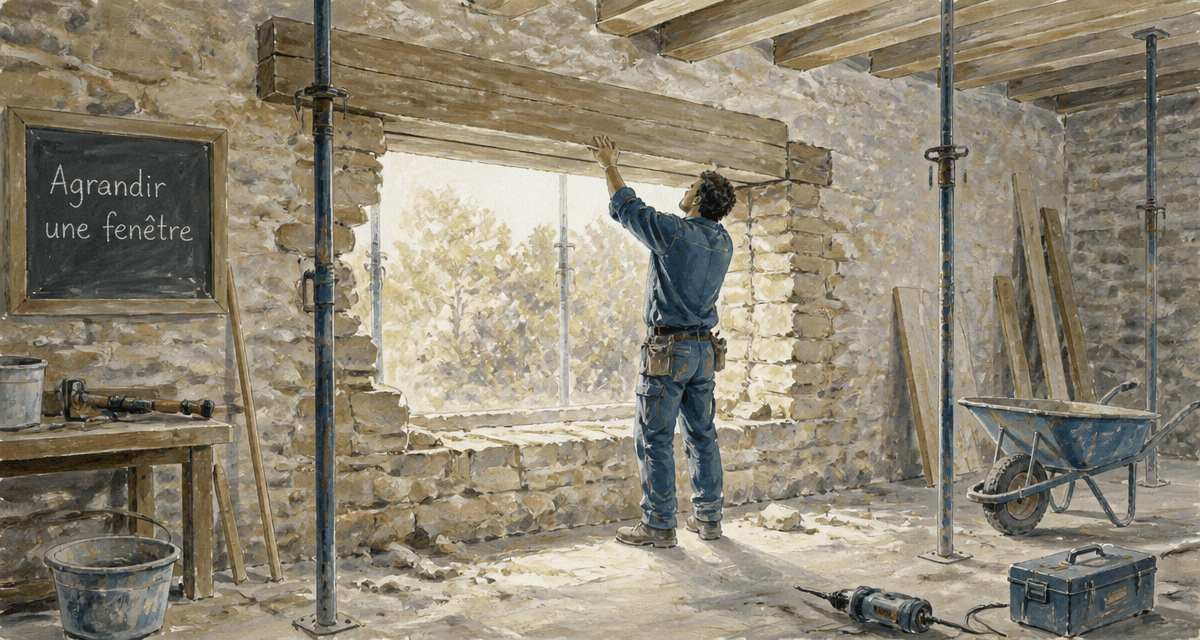 Agrandir fenetre artisan pose linteau