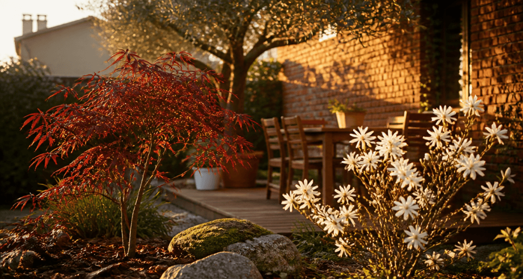 arbres pour petit jardin érable du Japon magnolia olivier