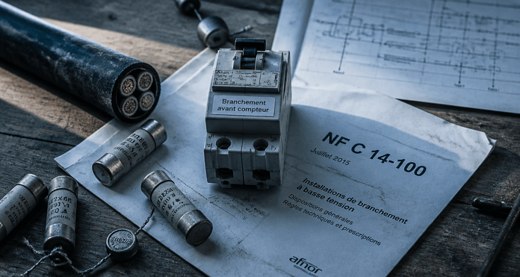 branchement avant compteur linky sur plan technique
