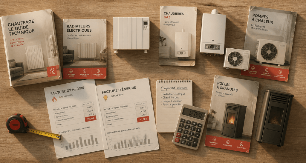 chauffage prix objets comparés sur table