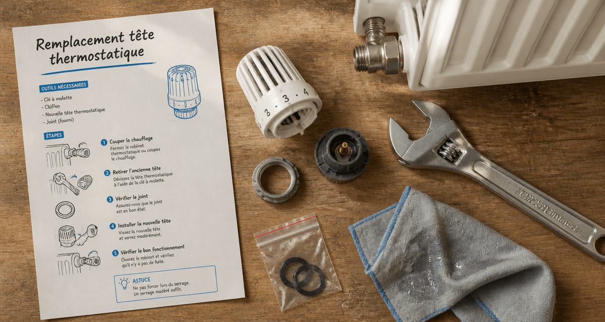 comment changer une tete de robinet thermostatique de radiateur vue outils