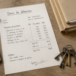 devis debarras manuscrit sur bureau