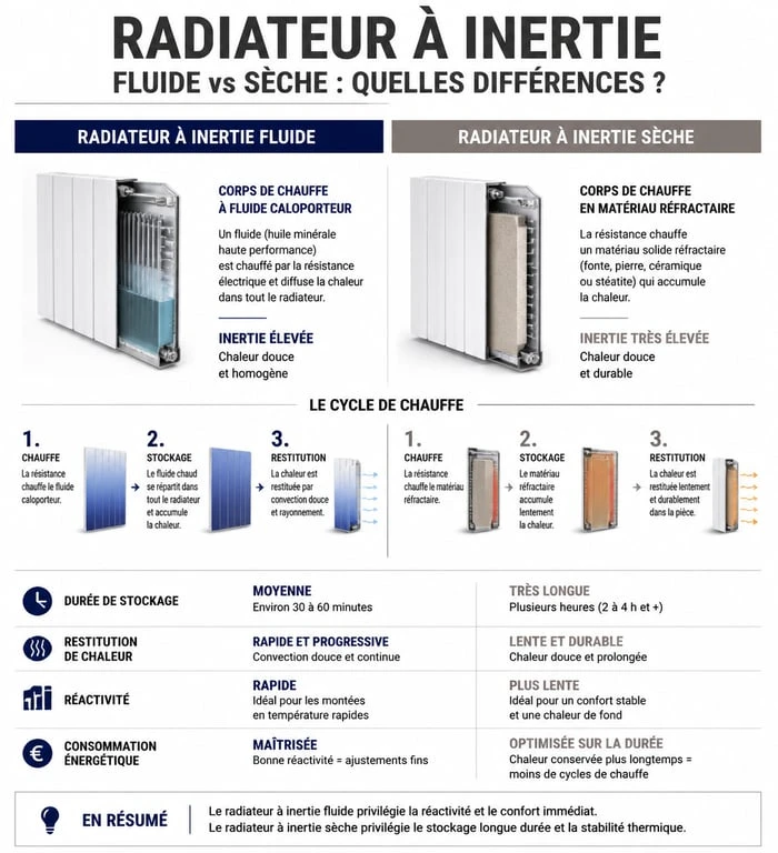 Comparatif radiateur à inertie fluide et sèche pour comprendre la consommation