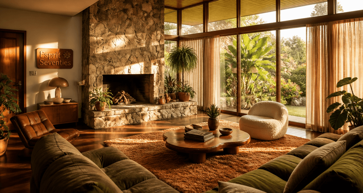 maison californienne année 70 salon baies vitrées vintage