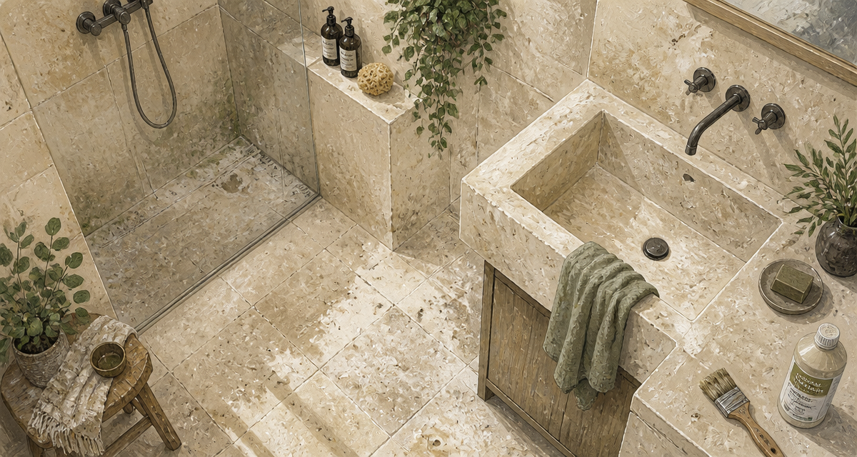 travertin salle de bain inconvénients humidité